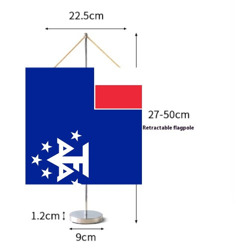 Fanion Table Drapeau l'Antarctiques françaises en Polyester