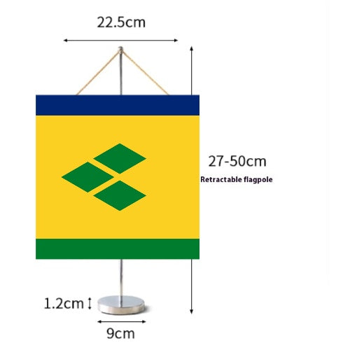 Fanion Table Drapeau Saint-Vincent-et-les-Grenadines en Polyester