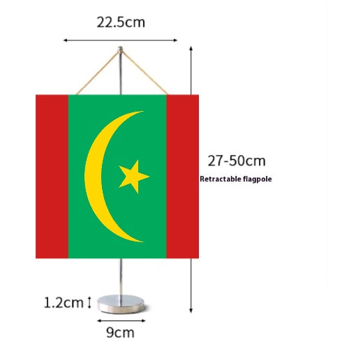 Fanion Table Drapeau la Mauritanie en Polyester