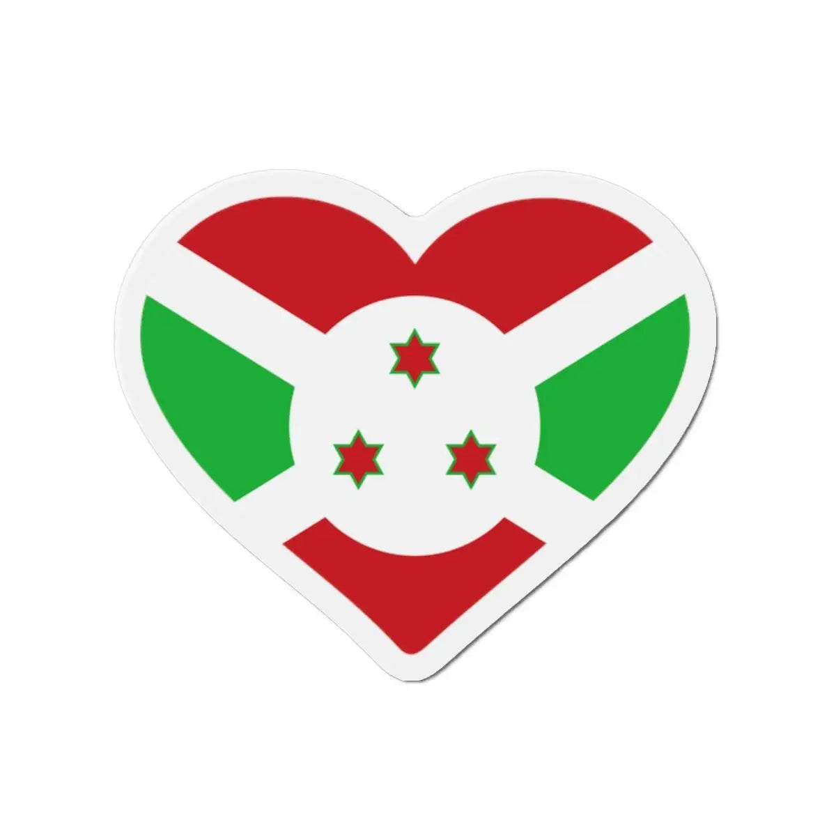 Aimant cœur drapeau burundi décoratif pour réfrigérateur