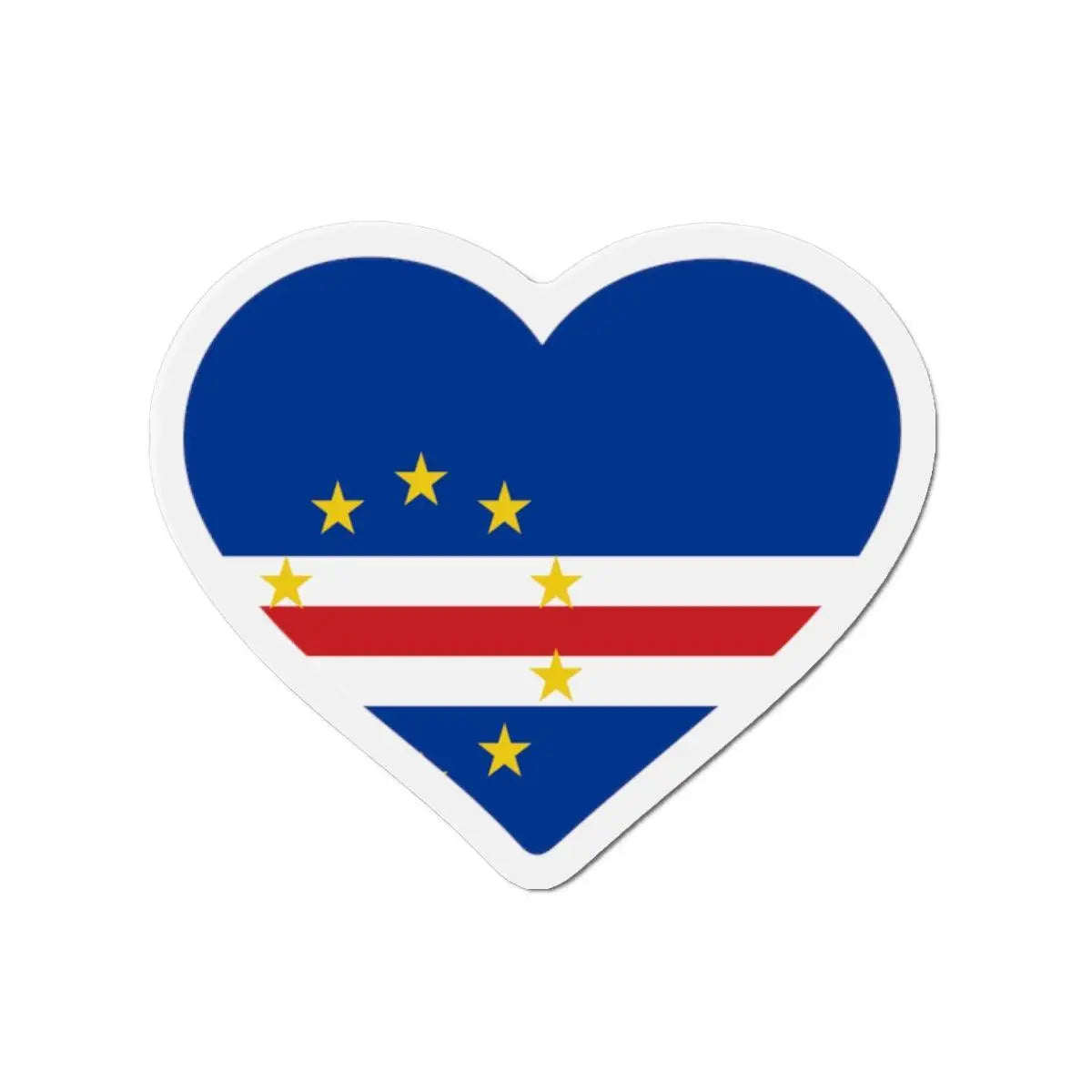 Aimant coeur drapeau cap-vert forme décorative frigo