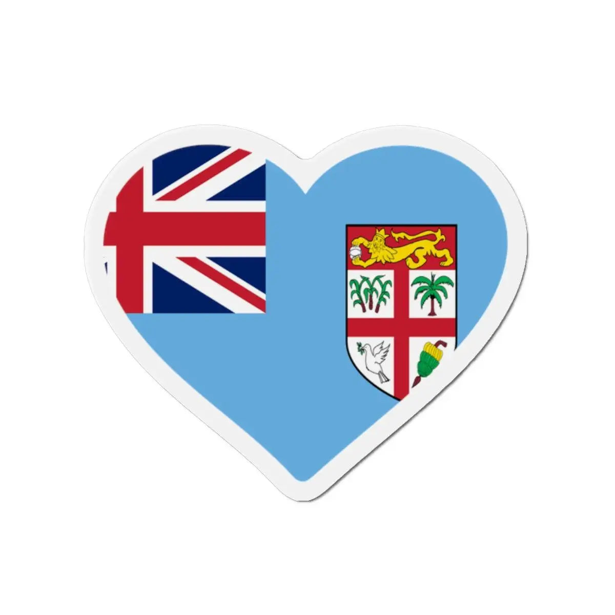 Aimant coeur drapeau fidji forme décorative pour réfrigérateur