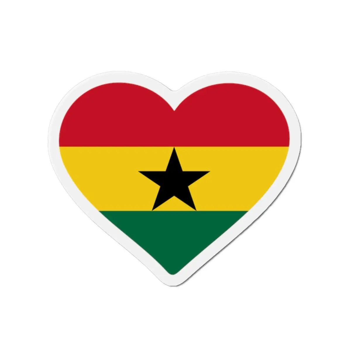 Aimant cœur drapeau ghana en métal décoratif coloré