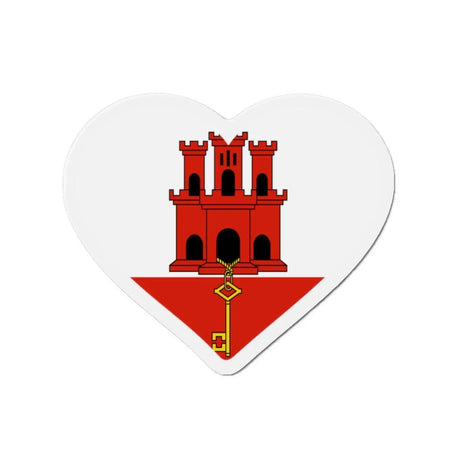 Aimant coeur drapeau gibraltar forme coeur décoratif coloré