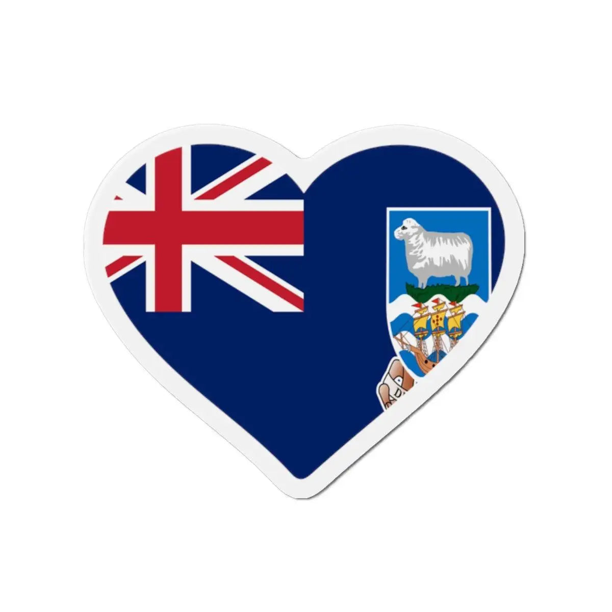 Aimant cœur drapeau îles malouines décoratif souvenir