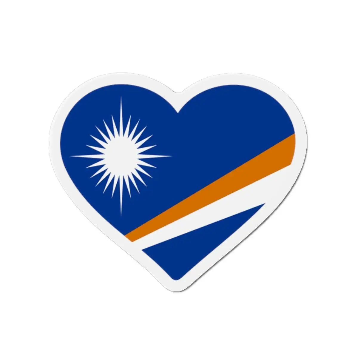Aimant cœur drapeau îles marshall finition brillante