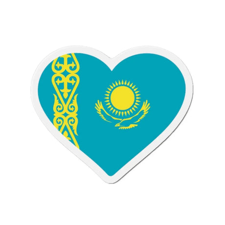 Aimant cœur drapeau kazakhstan décoratif pour réfrigérateur