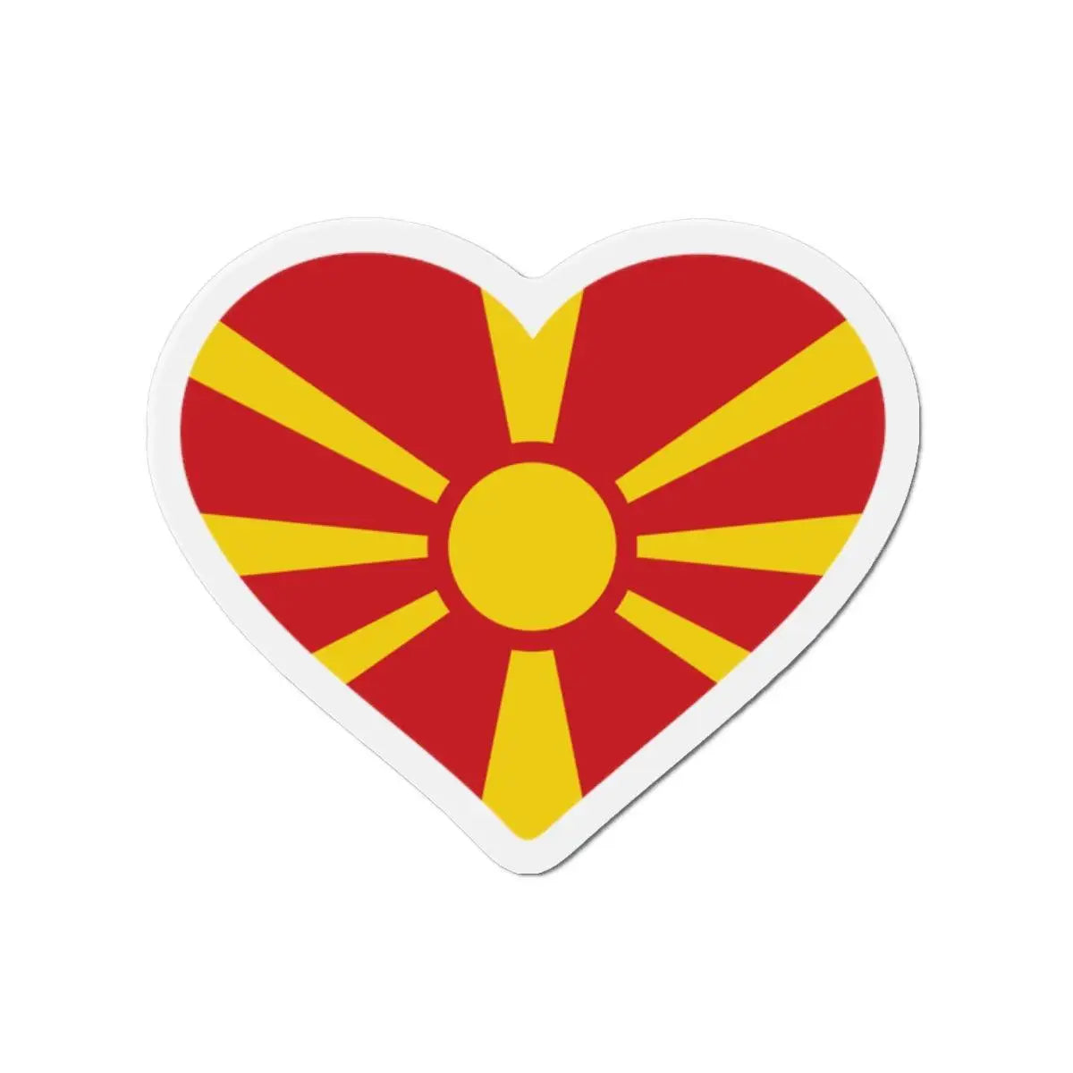 Aimant coeur drapeau macédoine du nord forme décorative