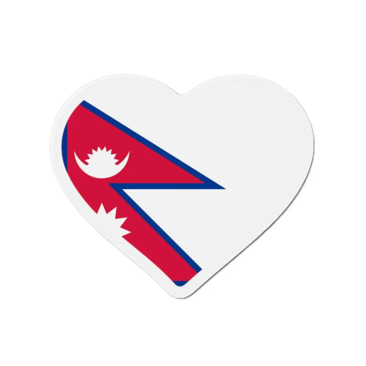 Aimant coeur drapeau népal forme décorative pour frigo
