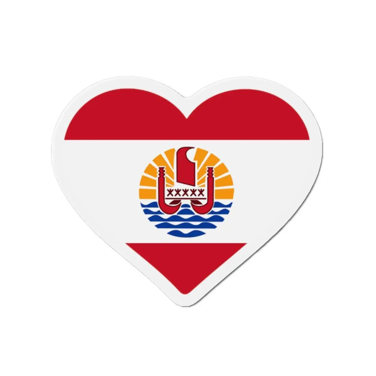 Aimant cœur drapeau polynésie française déco magnétique