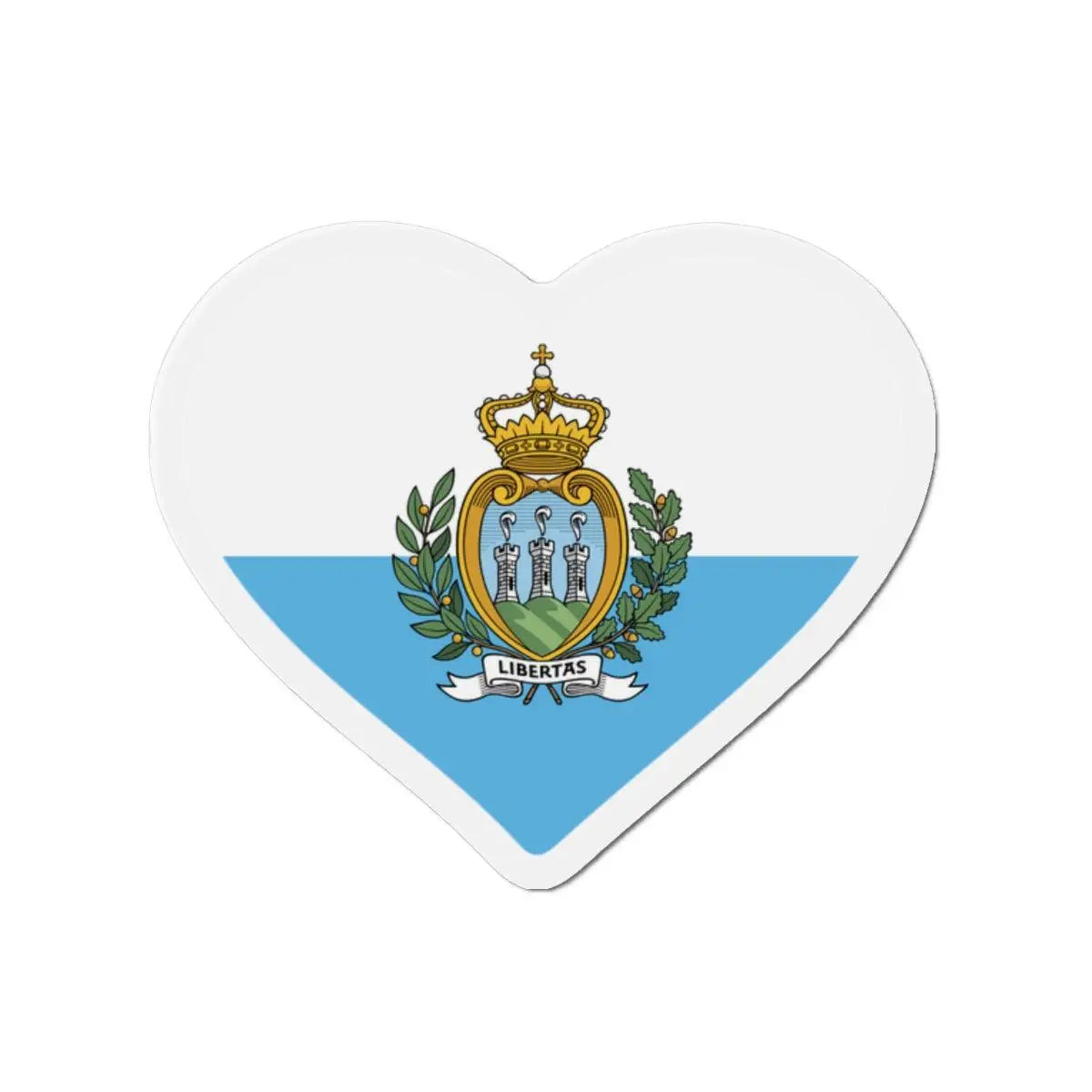 Aimant cœur drapeau saint-marin finition décorative