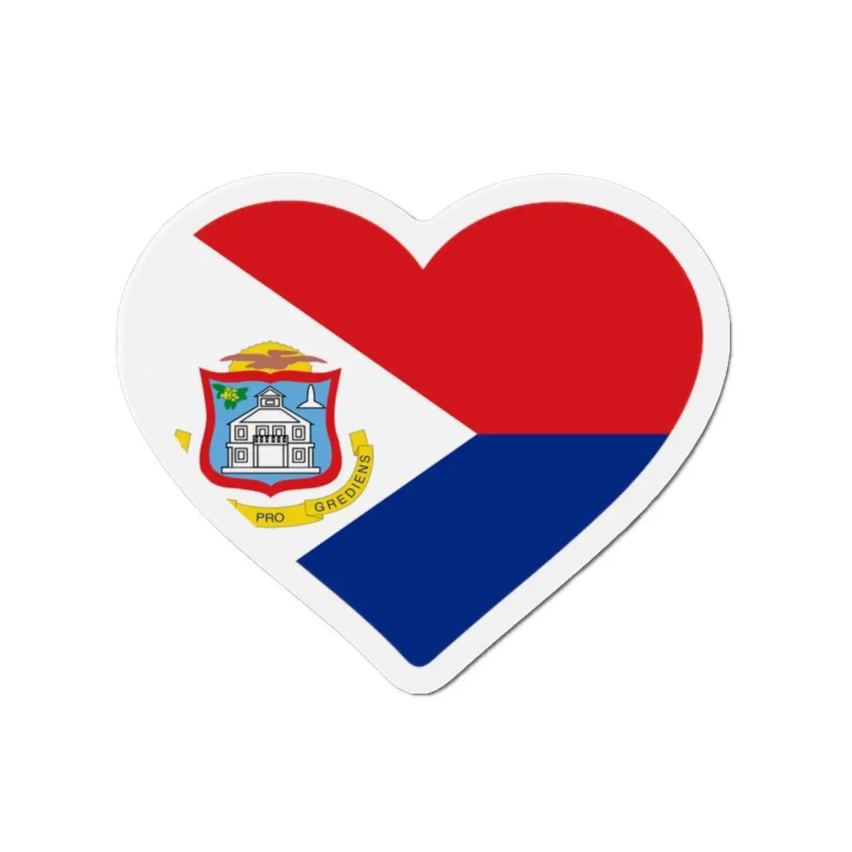 Aimant cœur drapeau saint-martin magnétique décoratif