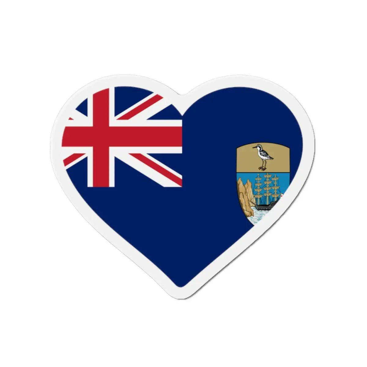 Aimant cœur drapeau sainte-hélène ascension tristan da cunha