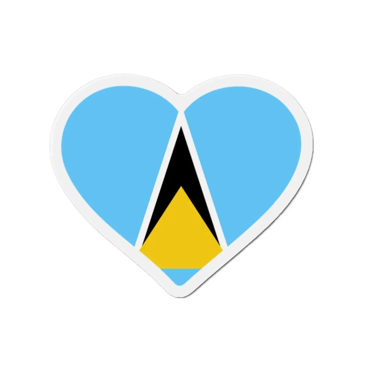 Aimant cœur drapeau sainte-lucie finition décorative