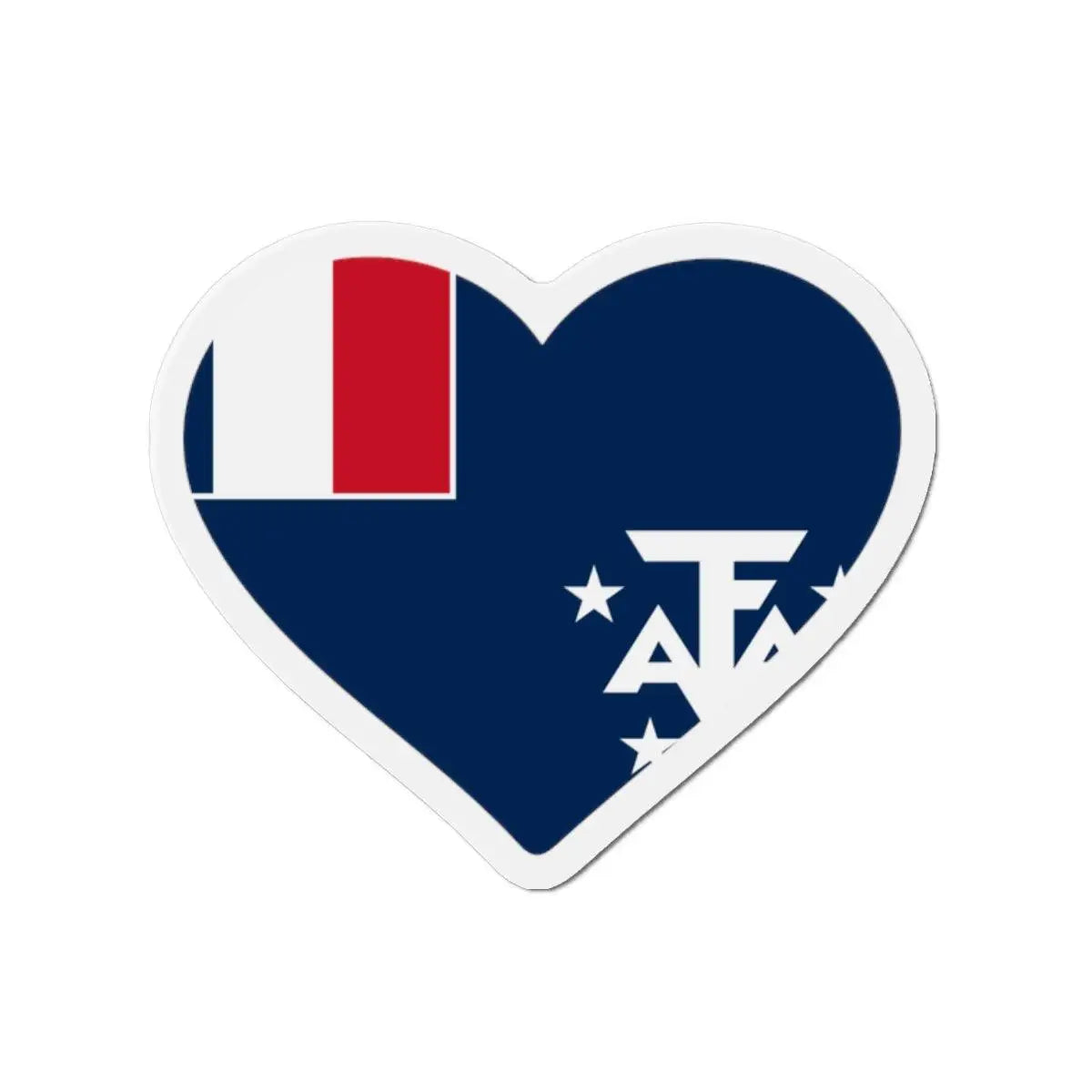 Aimant coeur drapeau terres australes forme décorative