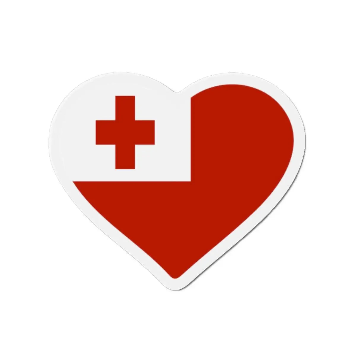 Aimant cœur drapeau tonga magnet frigo décoratif rouge