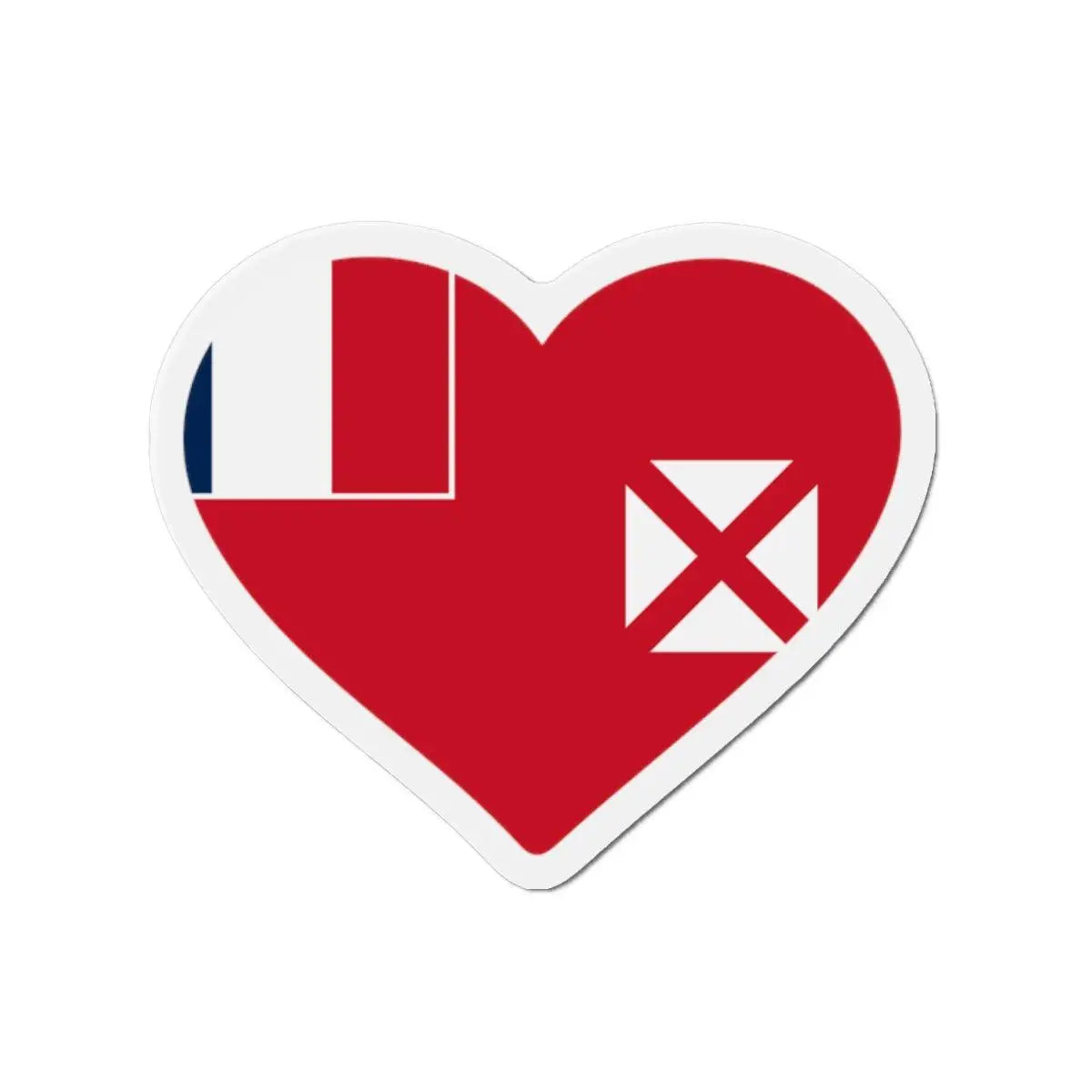 Aimant cœur drapeau wallis-et-futuna finition brillante