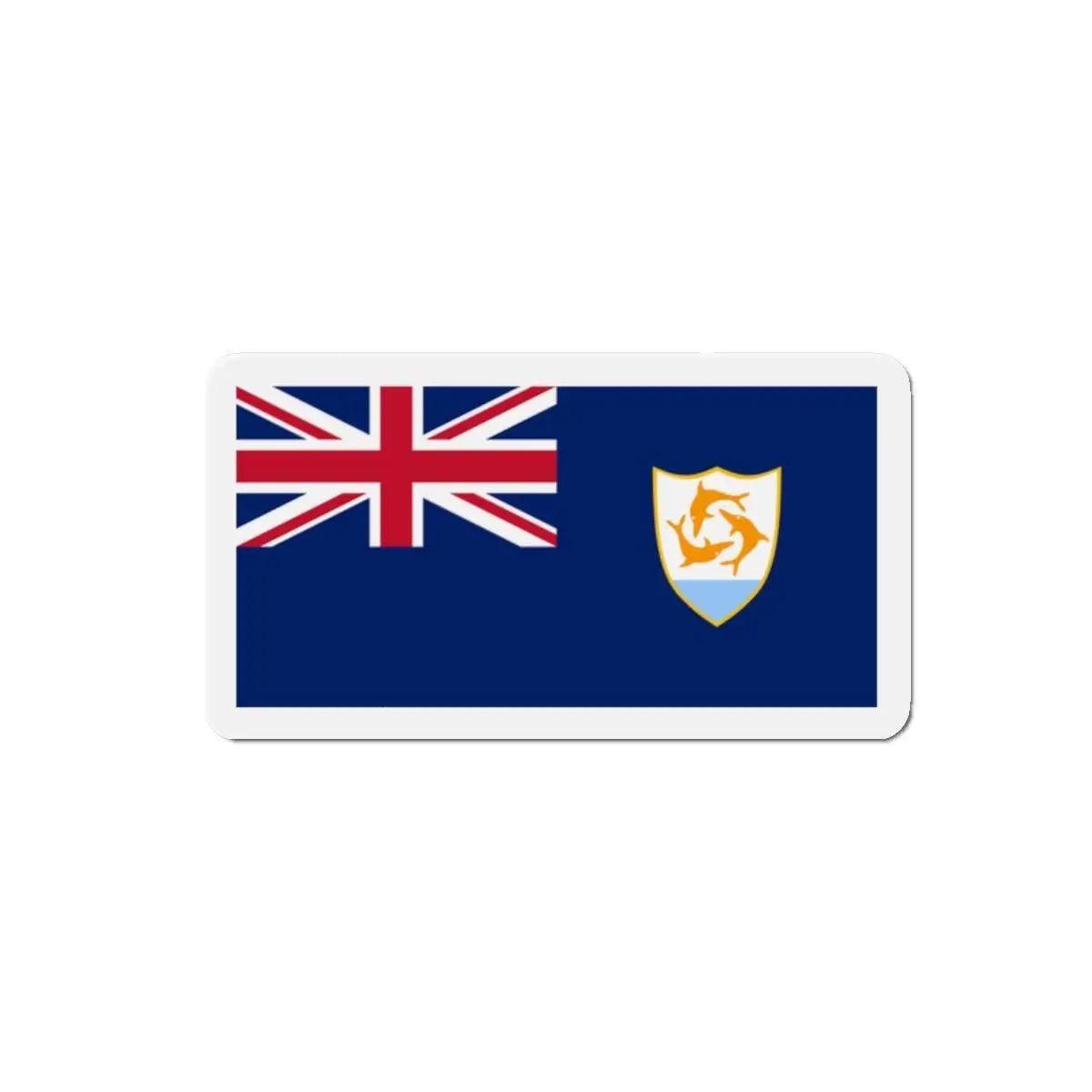 Aimant drapeau anguilla rectangulaire décoration métal