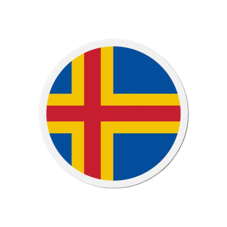 Aimant rond drapeau d’åland décoratif pour réfrigérateur