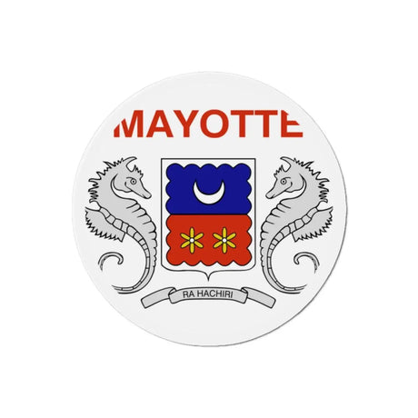 Aimant rond drapeau mayotte forme ronde décoration métal