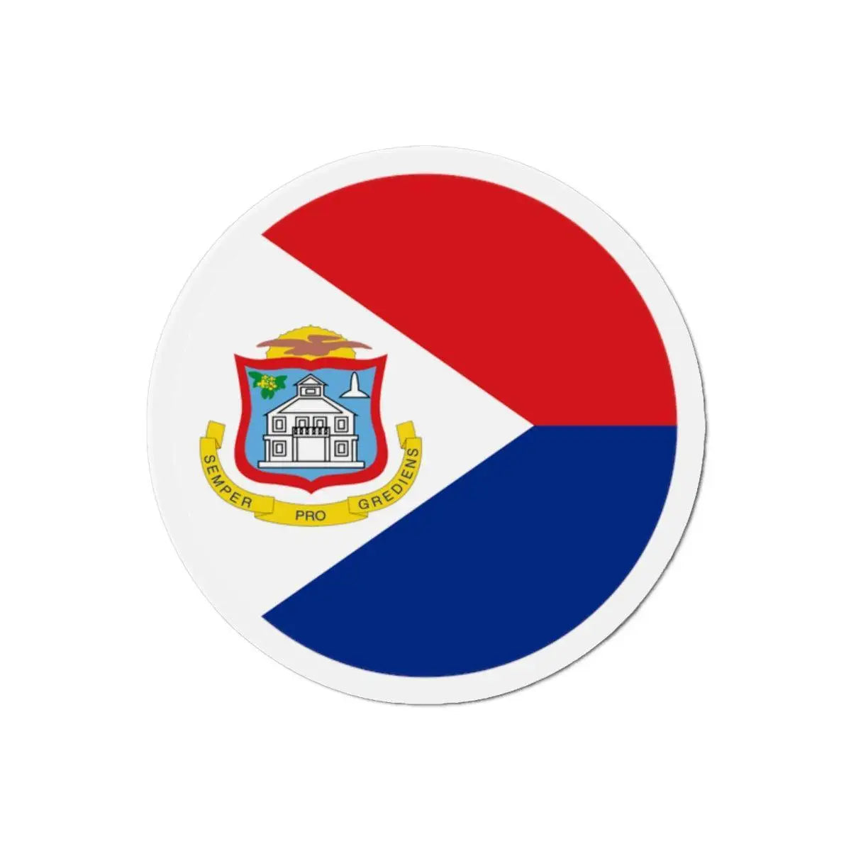 Aimant rond drapeau saint-martin forme décorative magnétique