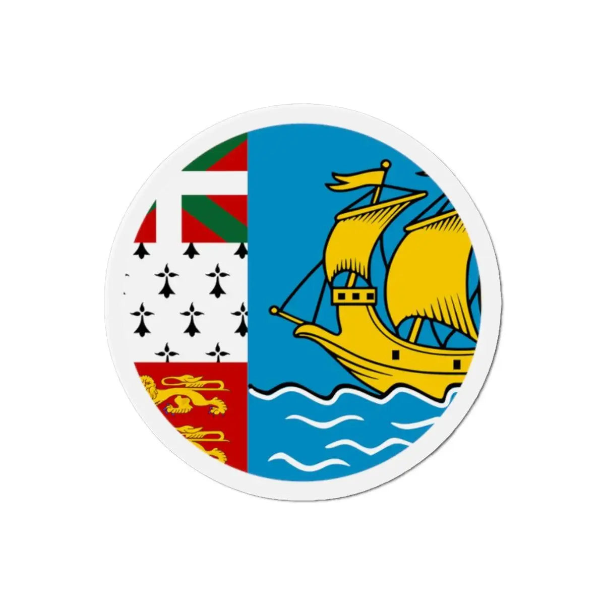 Aimant rond drapeau saint-pierre-et-miquelon décoratif