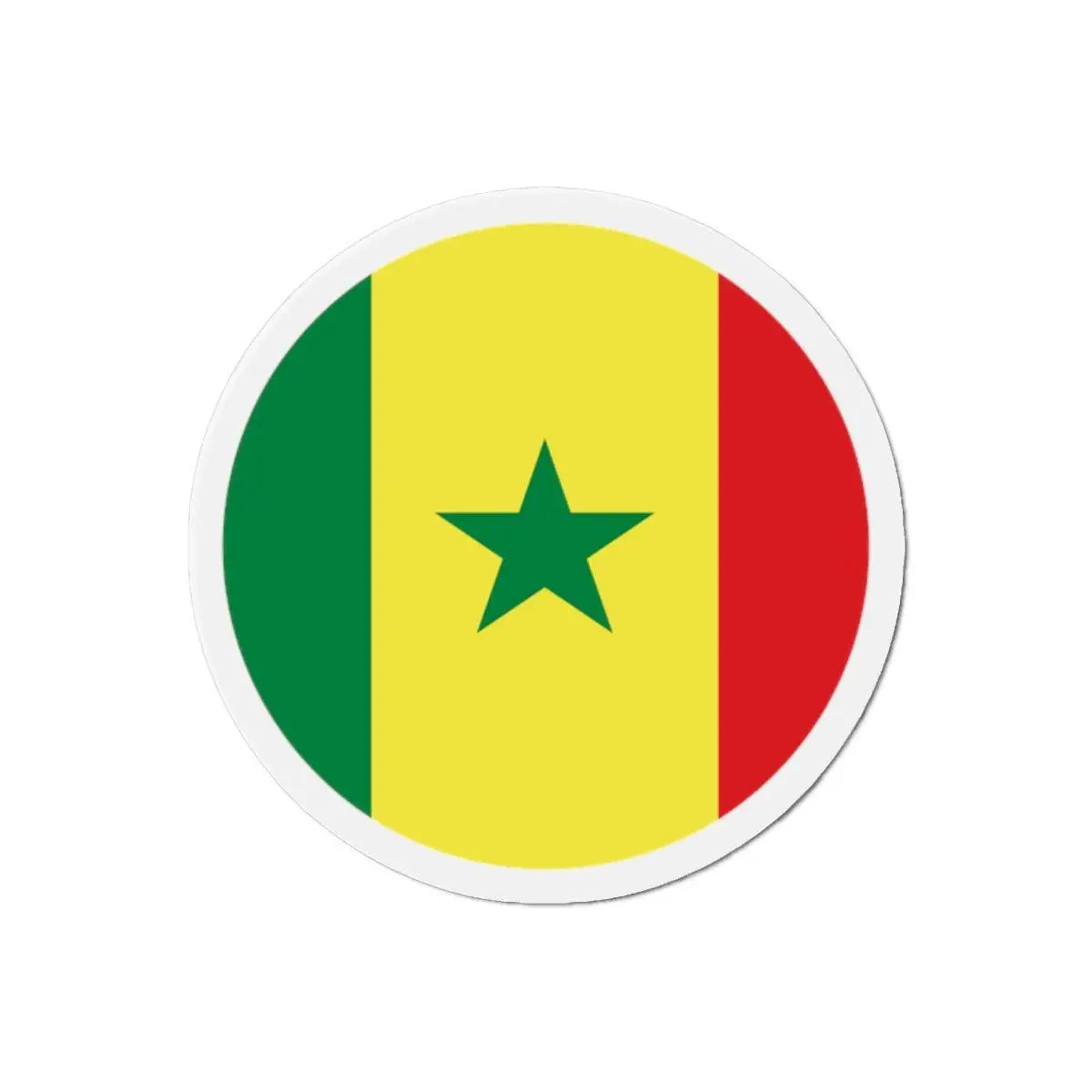 Aimant rond drapeau sénégal décoratif pour réfrigérateur