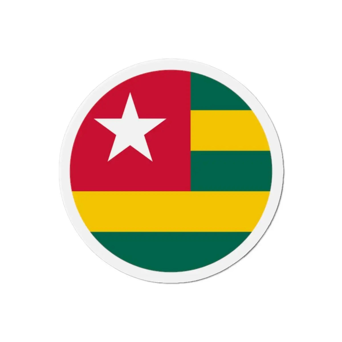 Aimant rond drapeau togo décoratif pour surfaces métalliques