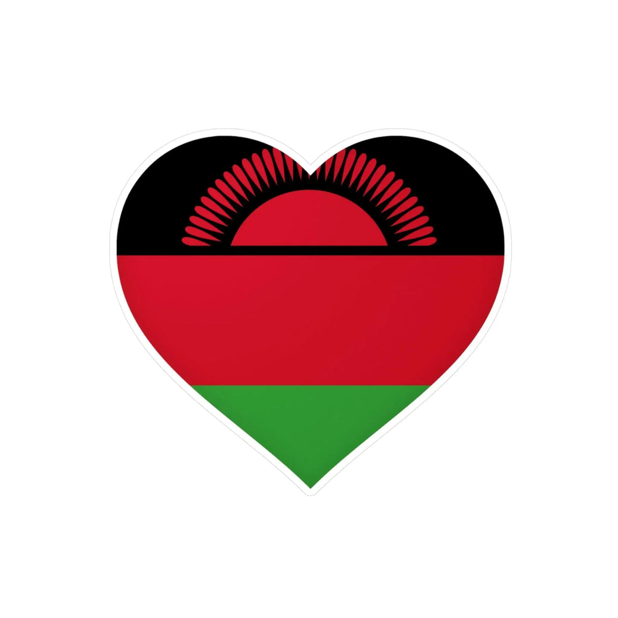 Autocollant cœur drapeau malawi pvc résistant décoration