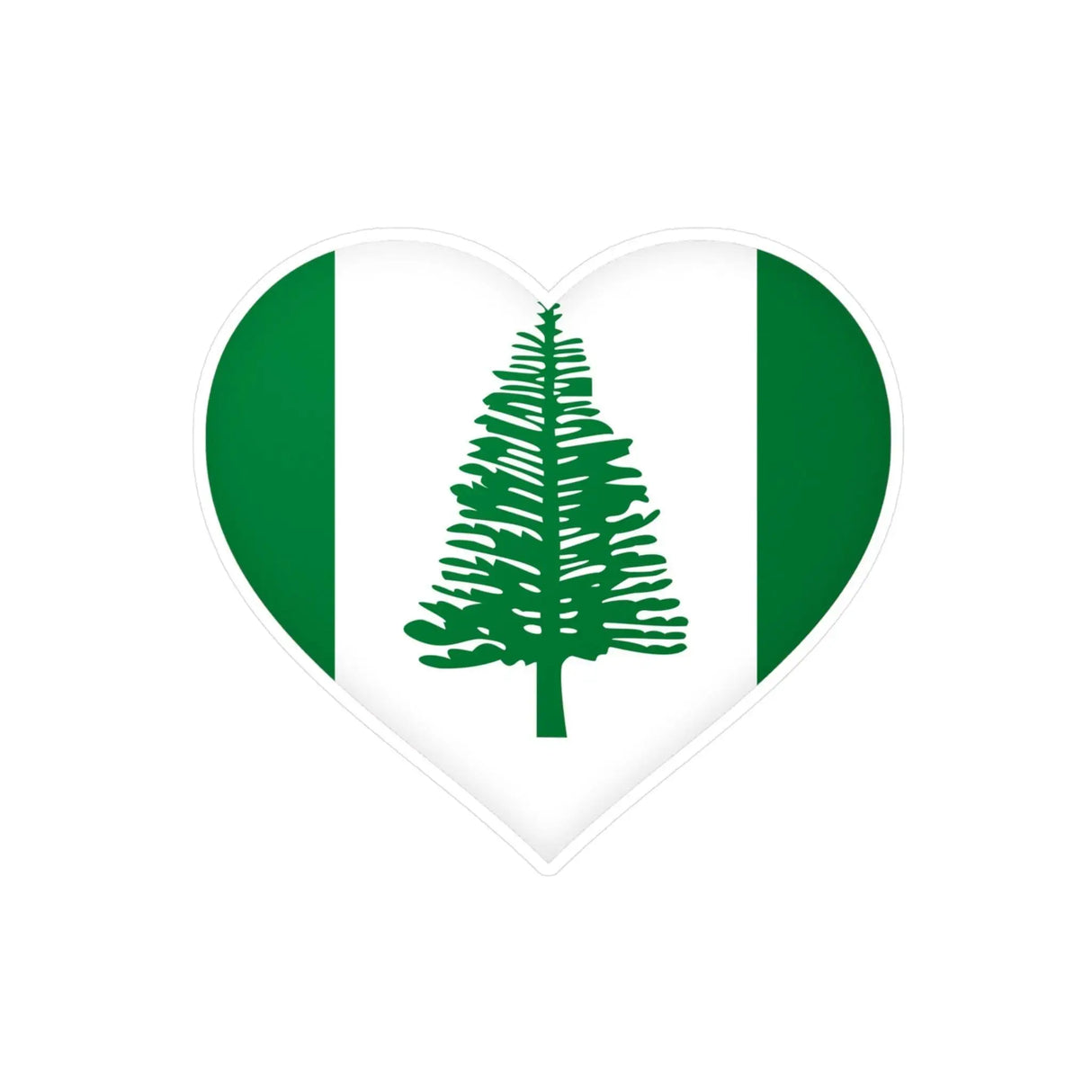 Autocollant cœur île norfolk pvc résistant personnalisation