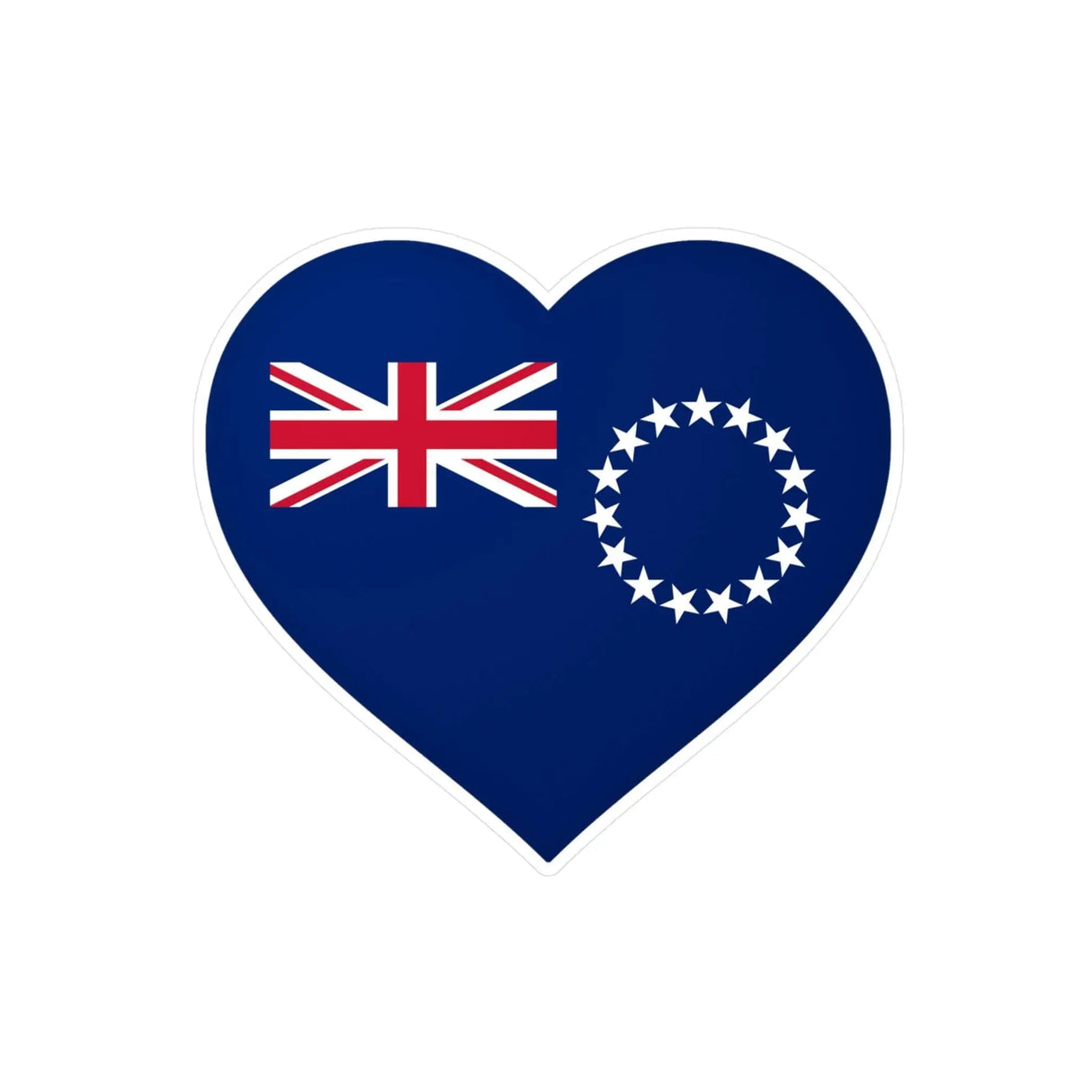Autocollant cœur îles cook en pvc décoration résistante