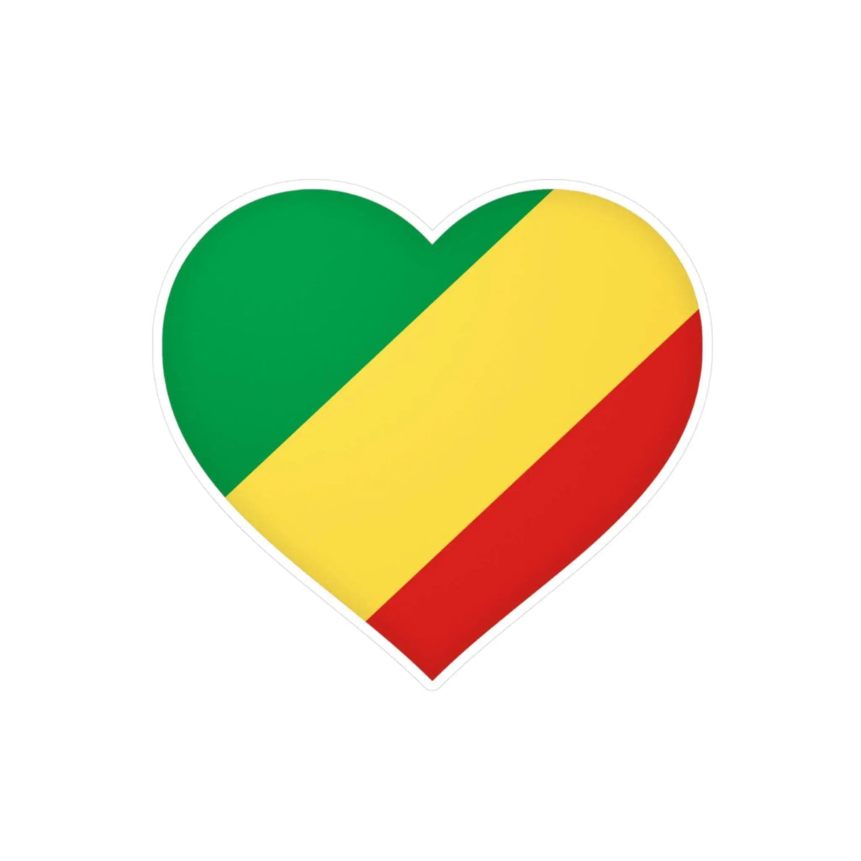 Autocollant cœur république du congo pvc résistant modèle