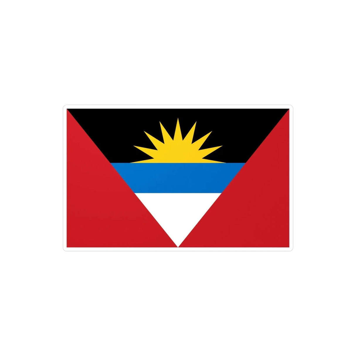 Autocollant drapeau antigua-et-barbuda rectangle pvc résistant