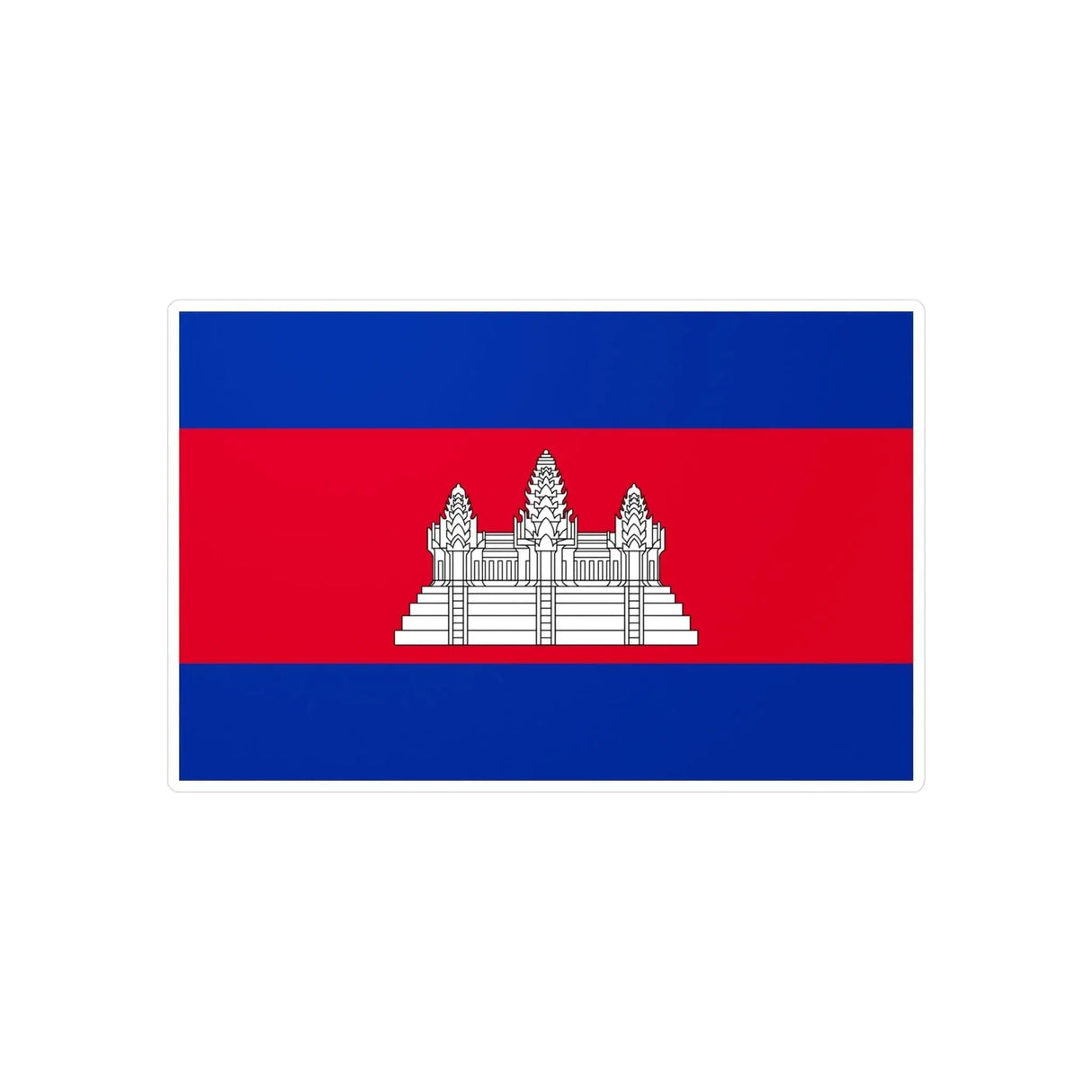Autocollant drapeau cambodge pvc résistant forme rectangle