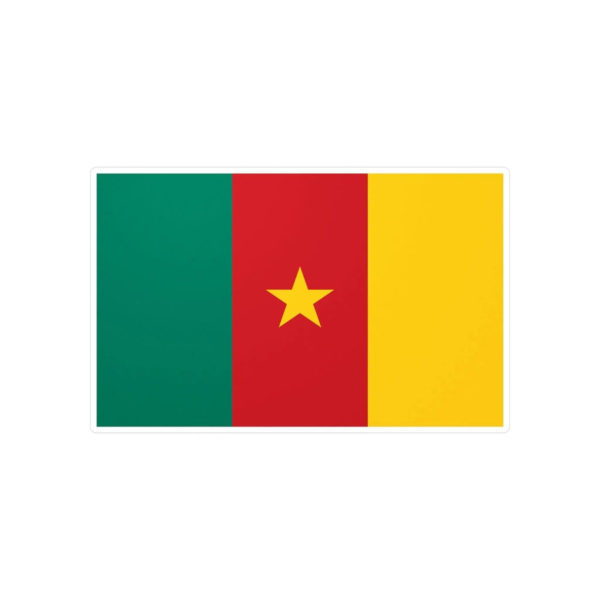 Autocollant drapeau cameroun rectangle en pvc résistant