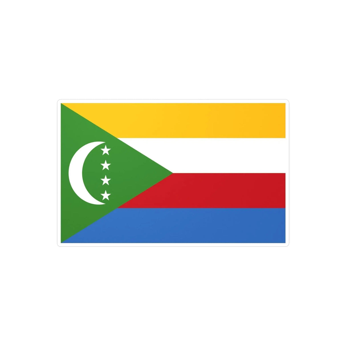 Autocollant drapeau comores rectangulaire pvc résistant