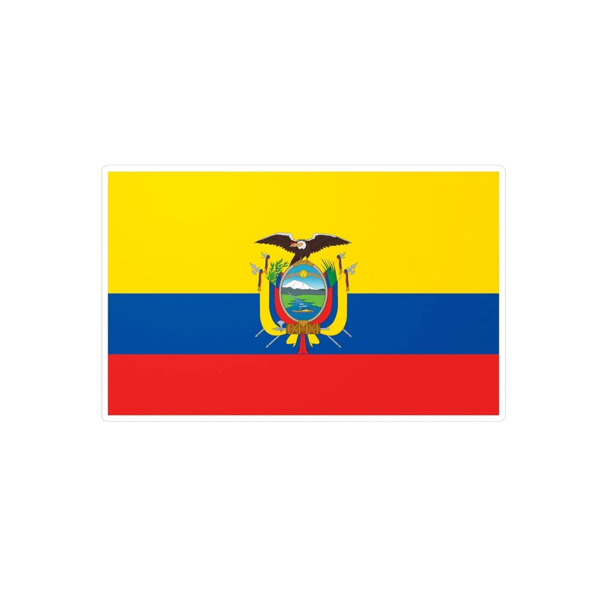 Autocollant drapeau équateur rectangle pvc résistant