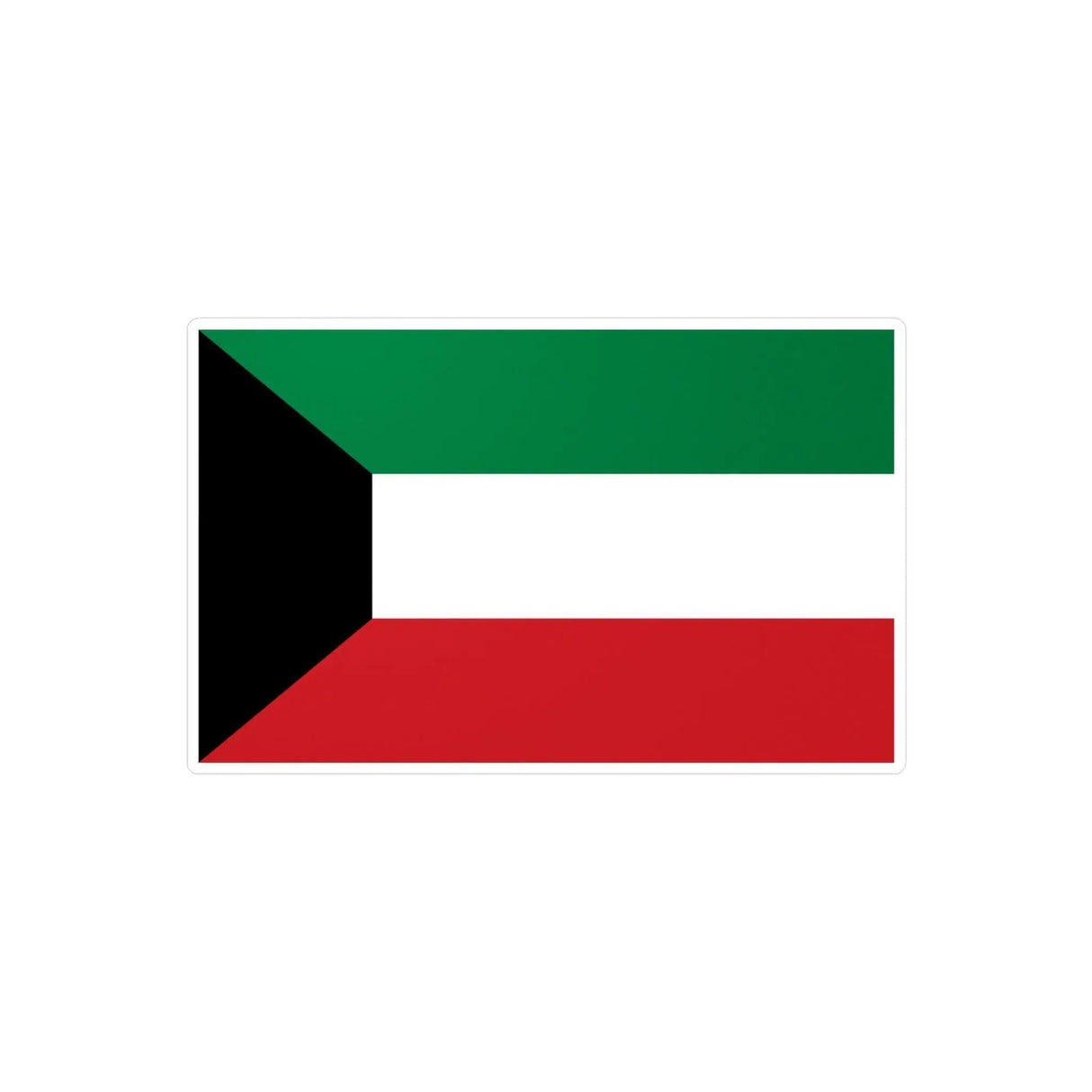 Autocollant drapeau koweït rectangle pvc résistant décoratif