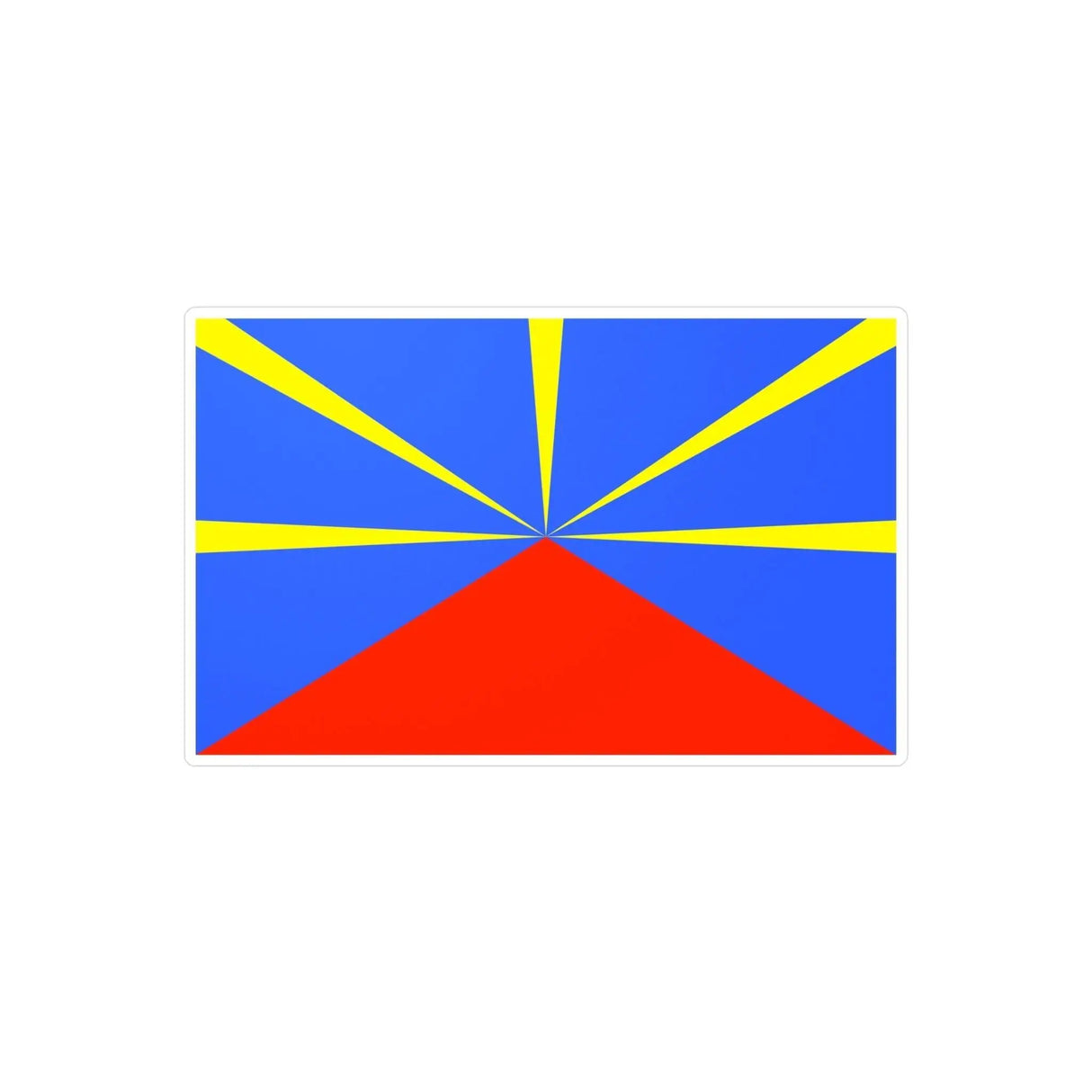 Autocollant drapeau la réunion pvc forme rectangle résistant