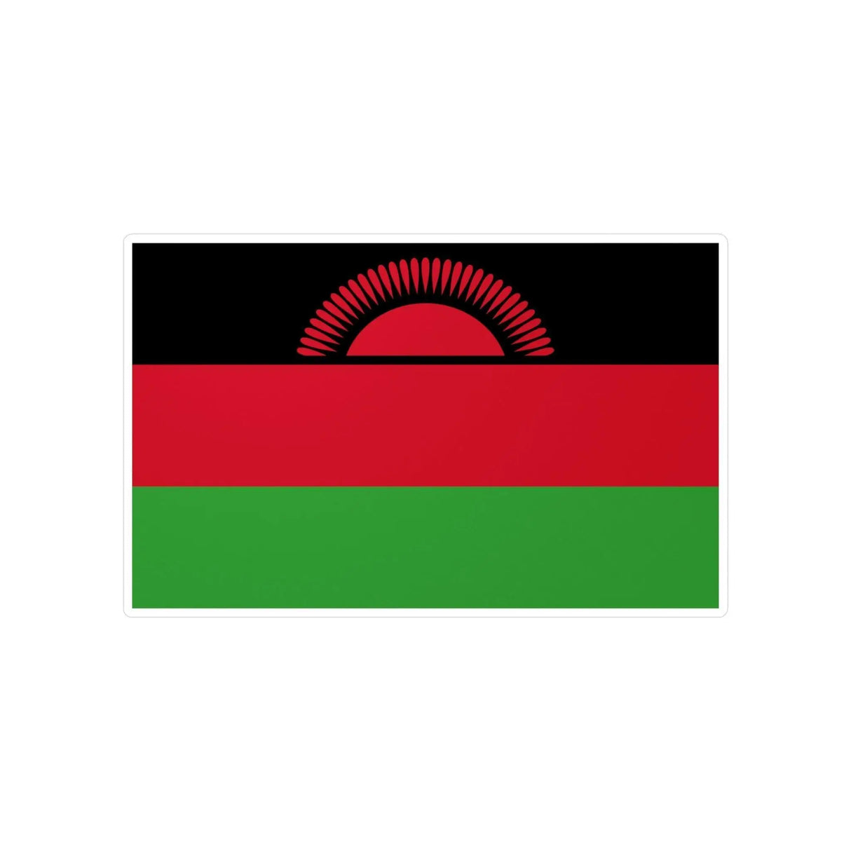 Autocollant drapeau malawi rectangle pvc résistant facile