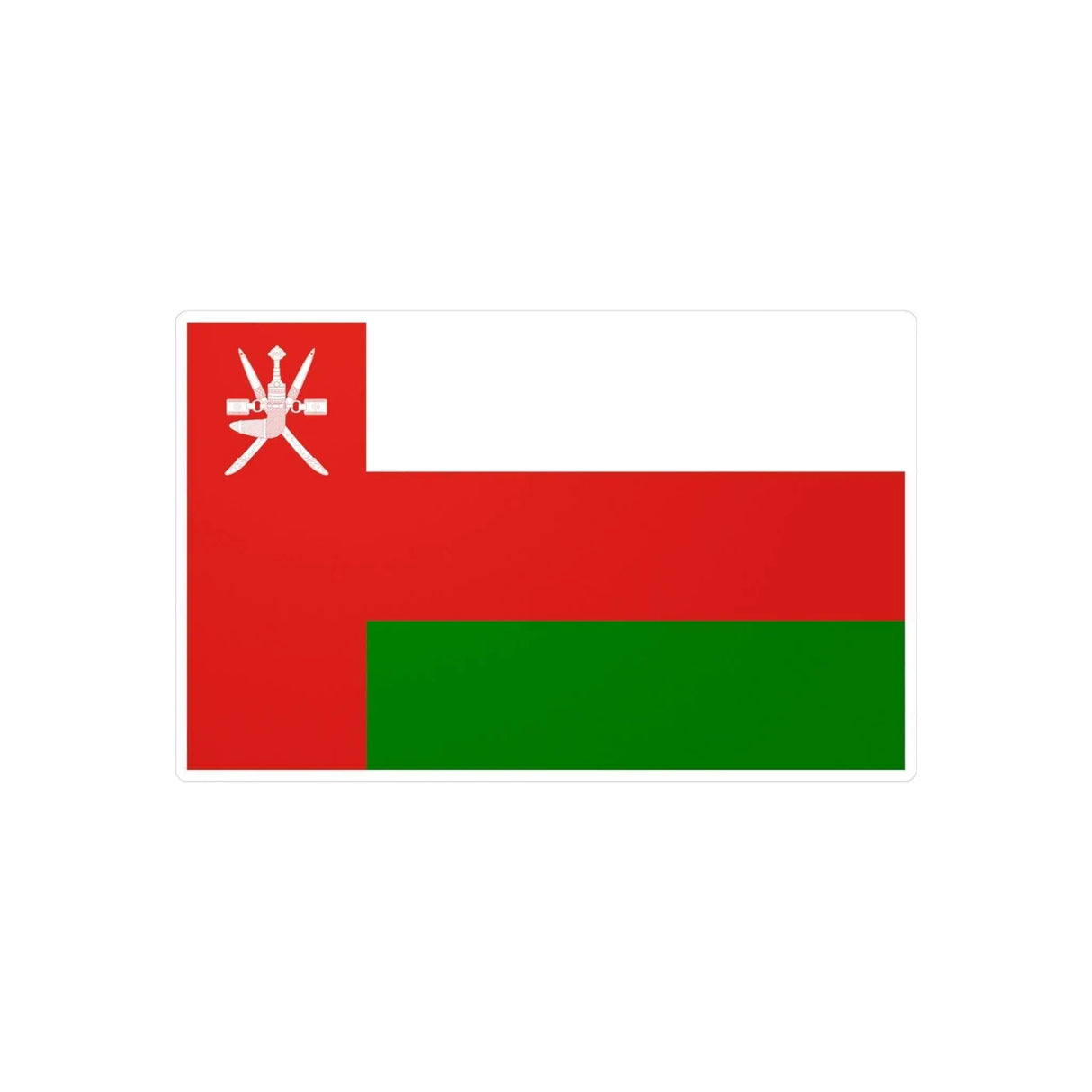 Autocollant drapeau oman rectangle pvc résistant décoratif