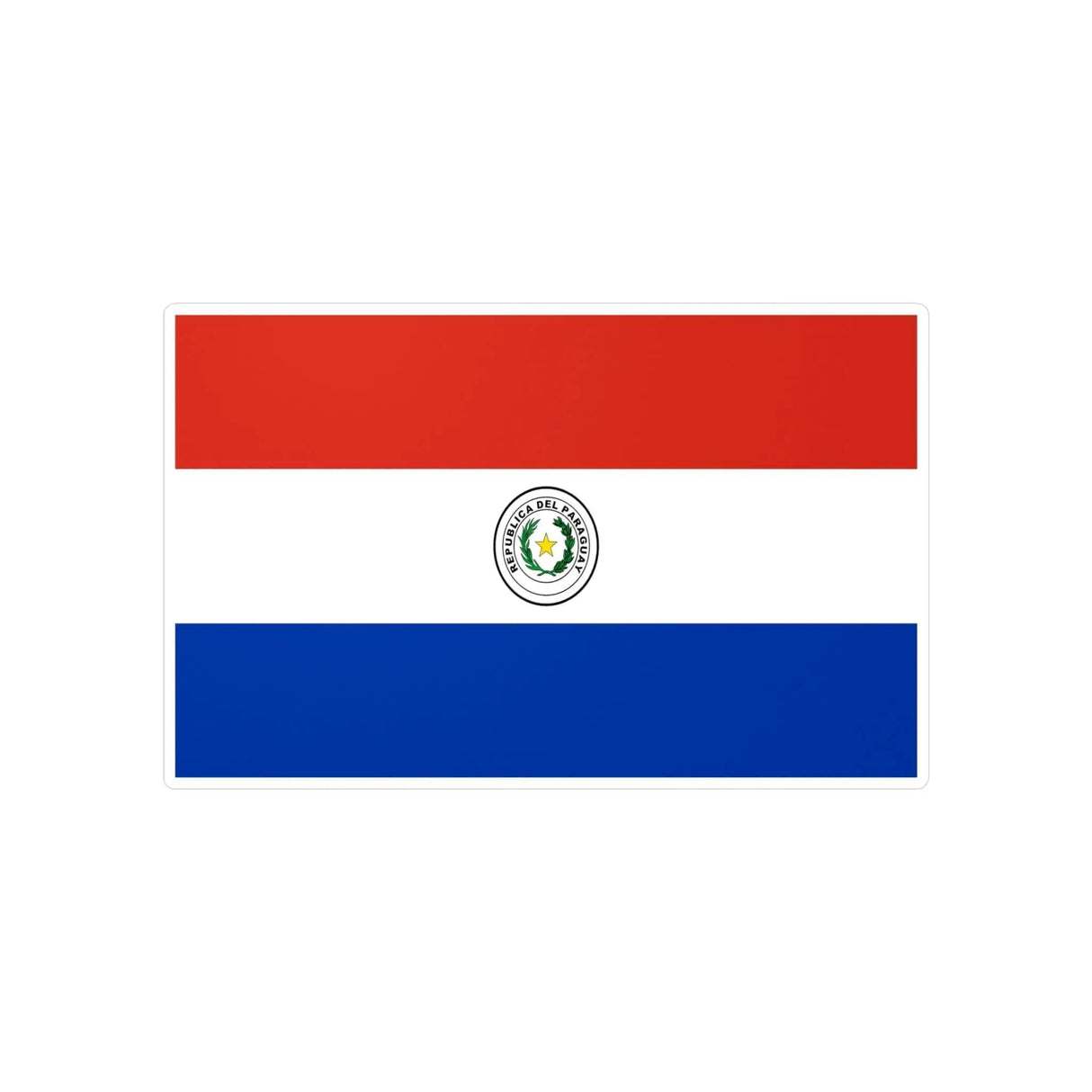 Autocollant drapeau paraguay rectangle pvc résistant