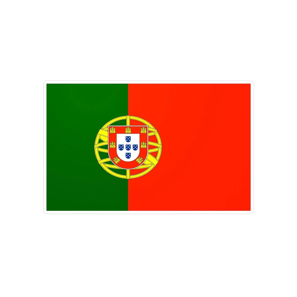 Autocollant drapeau portugal rectangle pvc résistant