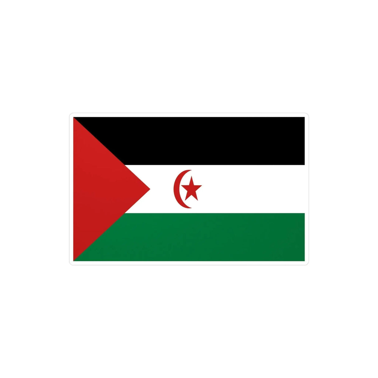 Autocollant drapeau république arabe sahraouie forme rectangle