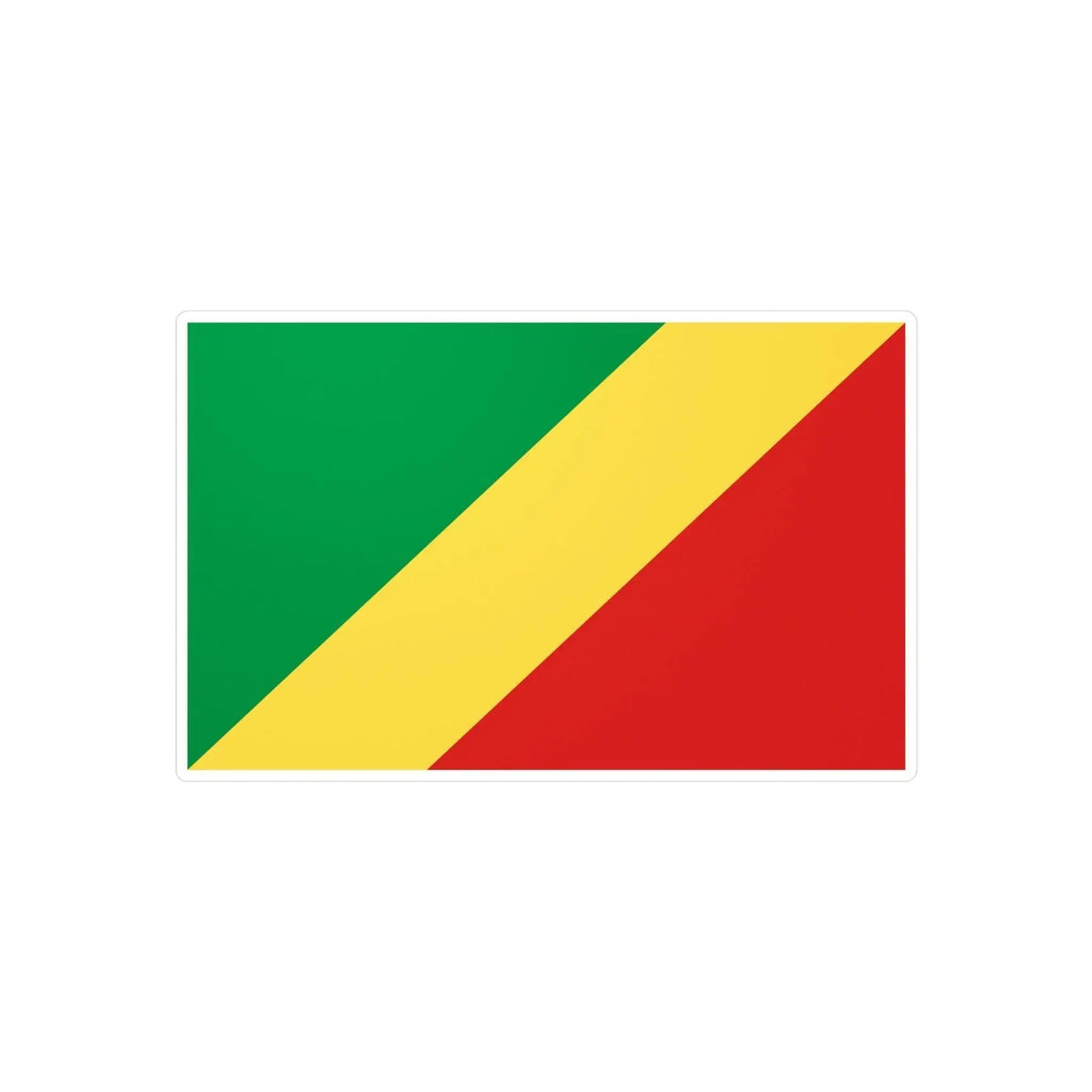 Autocollant drapeau république du congo rectangle pvc résistant