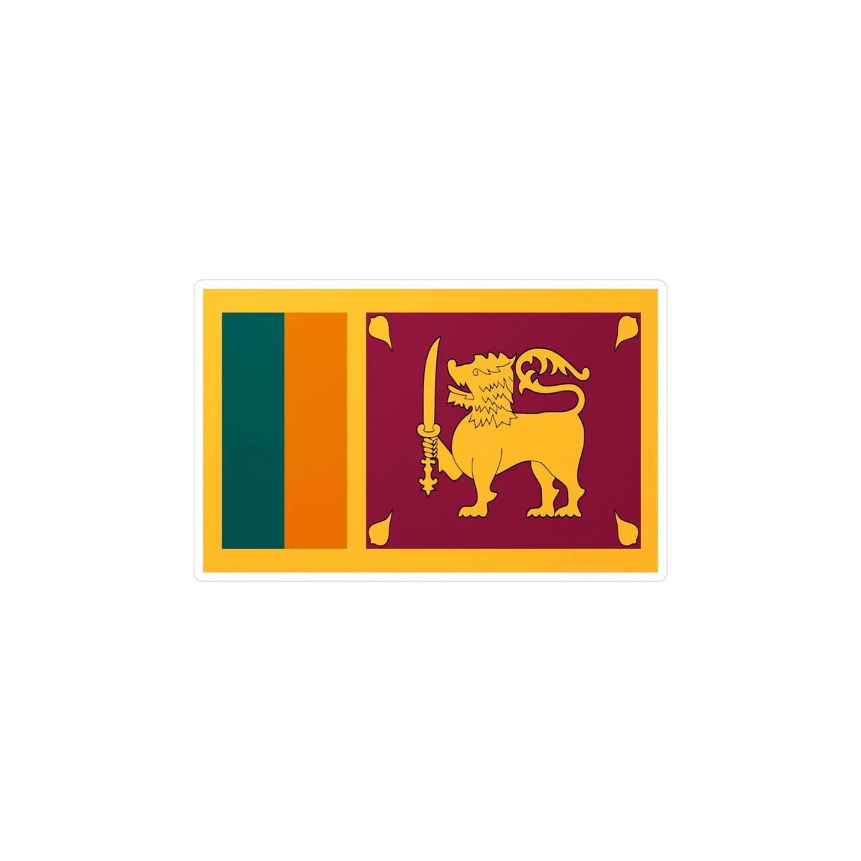 Autocollant drapeau sri lanka rectangle pvc résistant