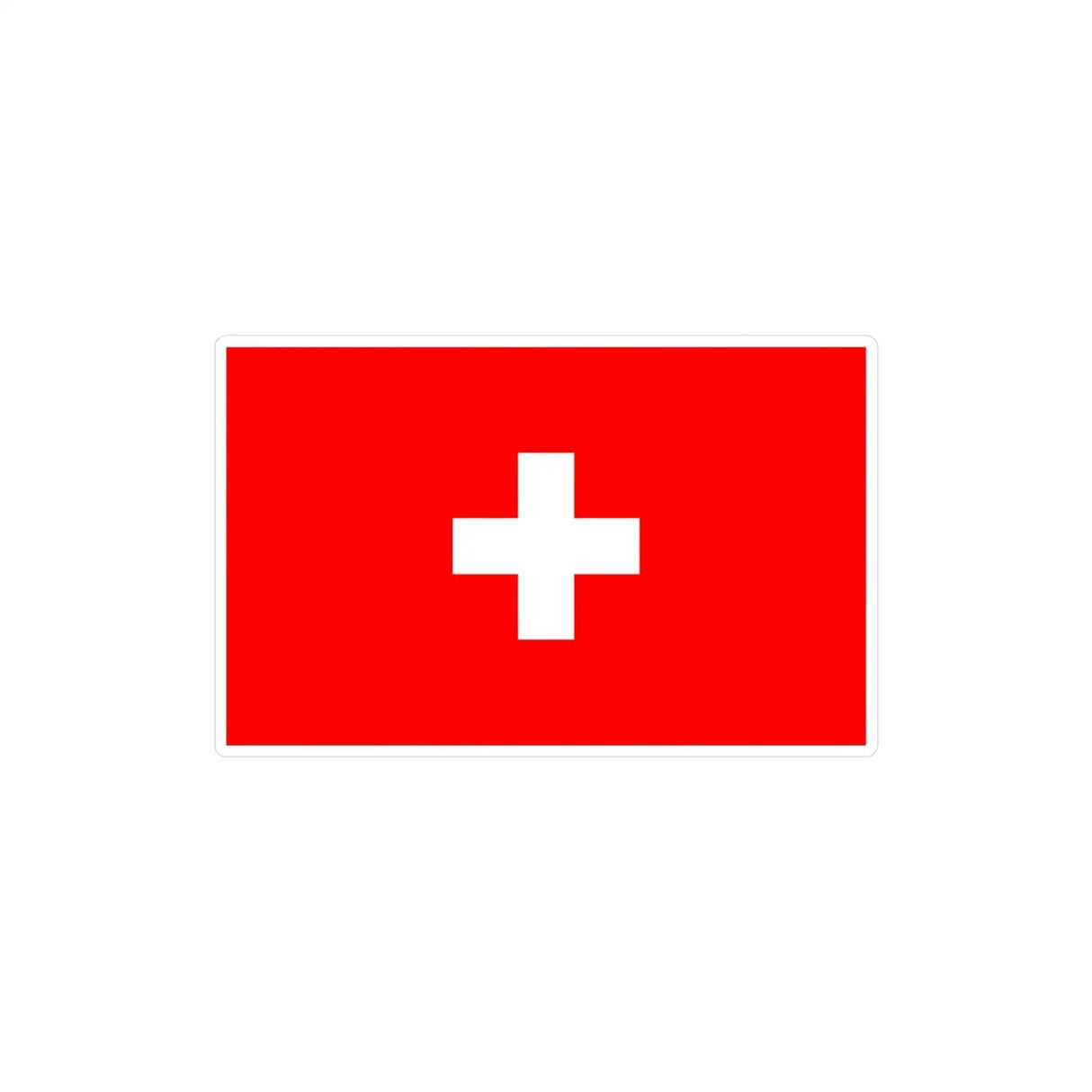 Autocollant drapeau suisse pvc forme rectangle résistant