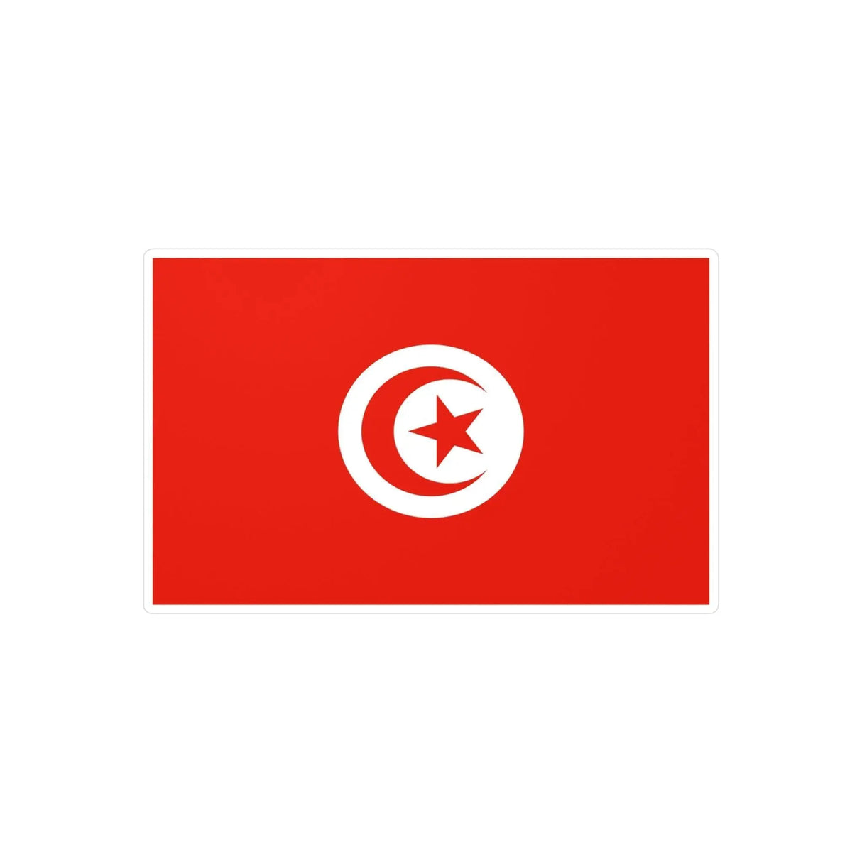 Autocollant drapeau tunisie rectangle pvc résistant