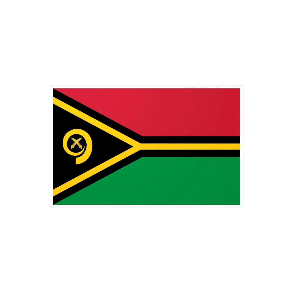 Autocollant drapeau vanuatu rectangle pvc résistant