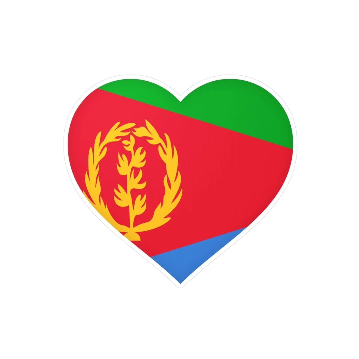 Autocollant erythrée forme cœur pvc résistant décoratif